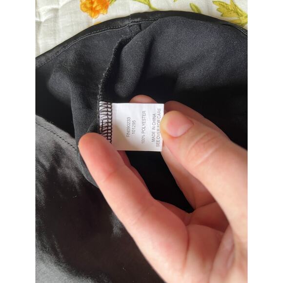 LA Hearts Silky Black Slip Dress with White Lace Trim Detailing Square Neck | XS - Picture 6 of 7